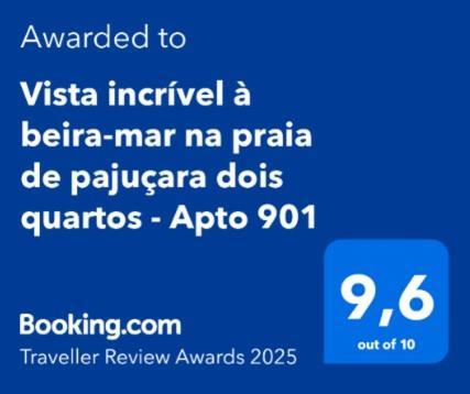 Apto 901 - Dois quartos à beira na praia de Pajuçara em Maceió com linda vista Exterior foto